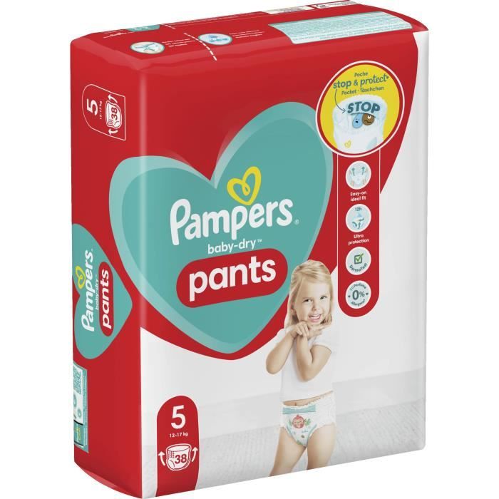 Couches-culottes PAMPERS Baby-Dry Pants Taille 5 - 38 couches-culottes
