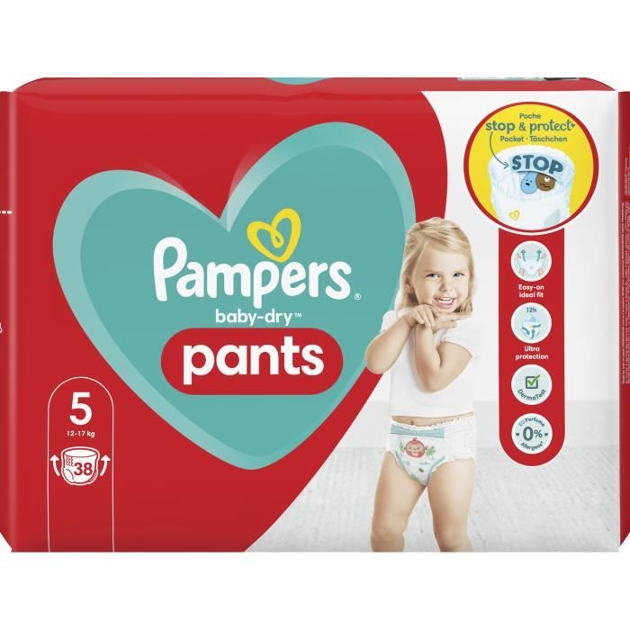 Couches-culottes PAMPERS Baby-Dry Pants Taille 5 - 38 couches