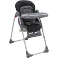 Chaise haute bébé - enfant, pliable, réglable hauteur, dossier et tablette - ABI - Gris - 6 mois-0