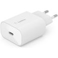 Belkin Chargeur secteur BoostCharge 25 W avec PPS (USB-C Power Delivery, recharge rapide pour iPhone, Samsung, Galaxy Tab, iP-0