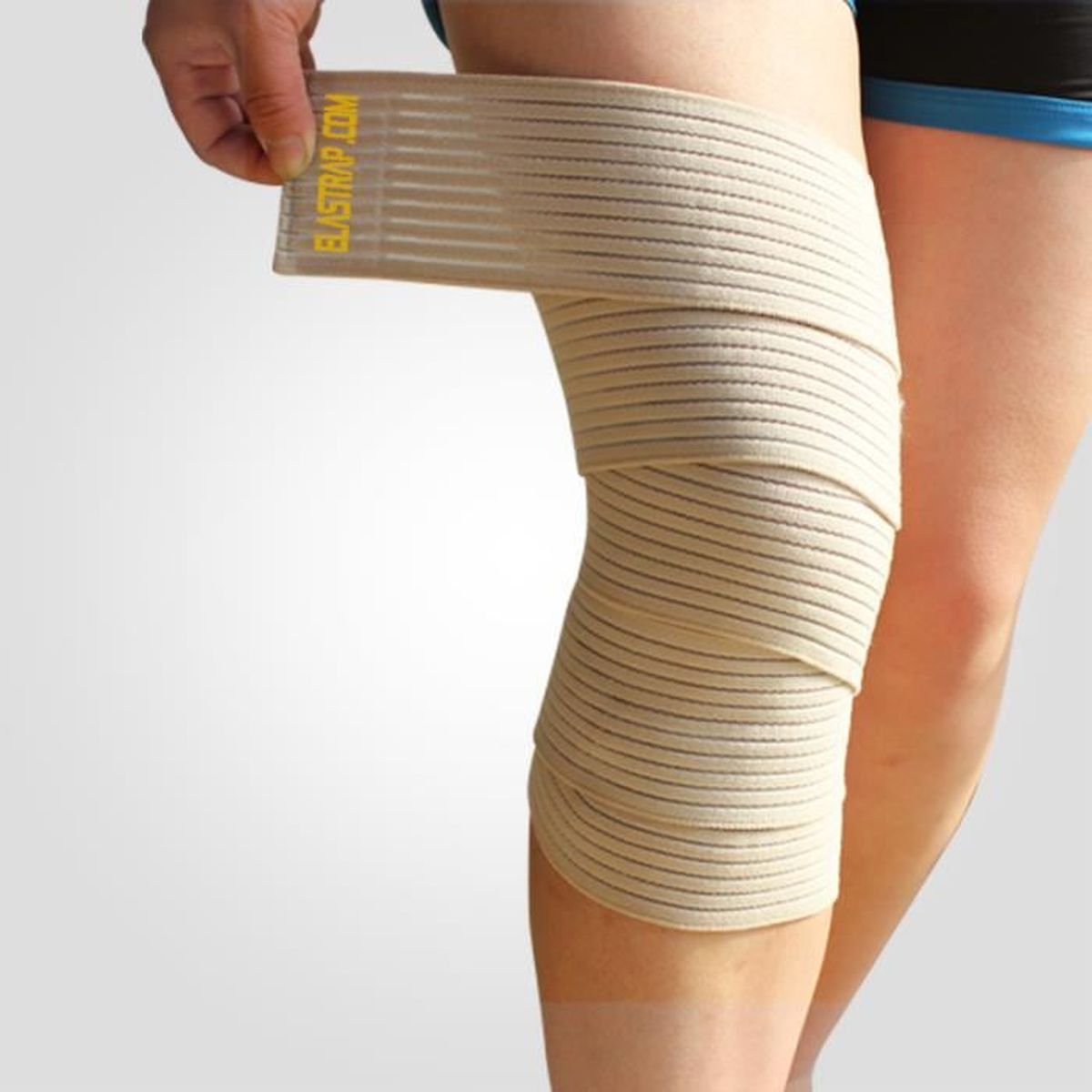 Bande Bandage Genou Strapping élastique à scratch Attelle Genouillère