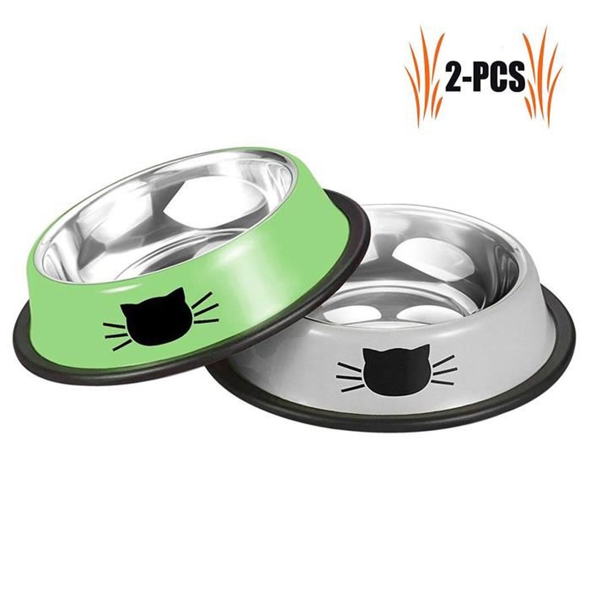 Bol Chat 2 Pieces Gamelle Chat Pour Animaux De Compagnie Bol A Eau En Acier Inoxydable Gamelle Pour Chats Avec Antiderapant Achat Vente Distributeur D Aliment Bol Chat 2 Pieces Gamelle Cdiscount