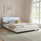 Lit capitonné à LED Paris 140 x 200 cm Blanc Corium