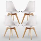 LIFE INTERIORS Lot de 4 Chaises Lorenzo Style Scandinave Blanches