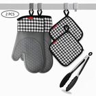 TEHIYOL 2PCS Gants de Four, Gants de Cuisine Silicone Résistant à Chaleur et Antidérapant, Maniques pour Barbecue, Cuisine (Gris)
