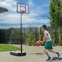 Panier de Basket en PVC pour adolescent démontable portatif Hauteur Réglable Jeux Basketball Exterieur7′- 8,5′
