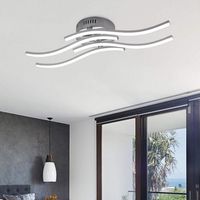 Plafonnier Led Moderne 24W Blanc chaud 4 LED Plafonnier Waved Lampes Suspendues Pour Chambre Salon Cuisine