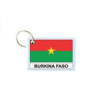 Porte cles clé clefs imprime double face drapeau BF burkina faso
