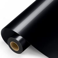 Rouleau de Vinyle Adhesif Noir, 30,5cmx4,5m, Vinyle adhésif permanent pour autocollant décoratif, décalque de voiture, scrapbooking