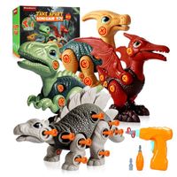 Jouet de Dinosaure Démontage Enfants - Lot de 4 Jeux de Construction Assemblage Bricolage Cadeau DIY pour Enfants Filles Garçon