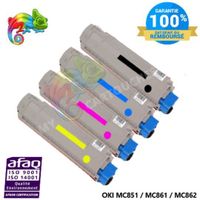 Pack de 4 Toners Laser Compatible Pour OKI MC 851- MC 861 - MC 862