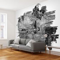 Papier peint Street art Black-and-white New York collage 350x270 cm - Papier peint panoramique - Intissé