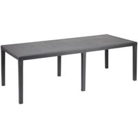 Table à manger outdoor Queen effet rotin - Anthracite - 220 x 90 x 72 cm