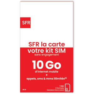 CARTE A COLLECTIONNER Carte SIM SFR Prépayée Illimité 10 Go