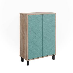MEUBLE BAS COMMODE SDB Vicco meuble de rangement de salle de bain Agasta, Vert menthe, 56.2 x 83.2 cm