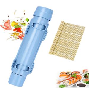 Machine à Rouler Pour Sushis Et Feuilles De Chou - Outil De Cuisine Pratique Pour Préparer Sushis, Dolmas, Rouleaux - En Plastique PP Bleu