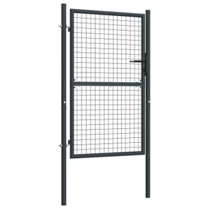 PORTAIL - PORTILLON Portail en maille de jardin Acier galvanisé 100 x 225 cm Gris-AKO7382265483419