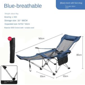 CHAISE DE CAMPING 4 blocs Bleu - Chaise de camping portable pliante 