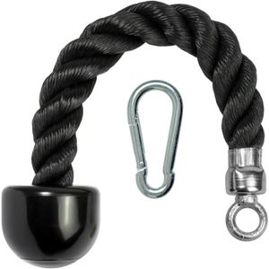ELASTIQUE DE RÉSISTANCE Corde Triceps Simple - U7223 - Noir - Poignée en P