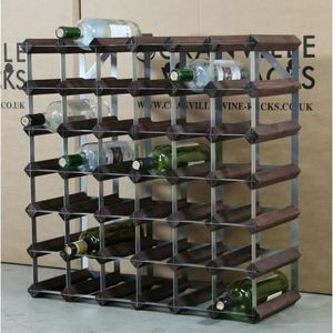 Cranville Wine Rack de rangement 42 bouteille bois en pin et Métal Casier à vin Self Build