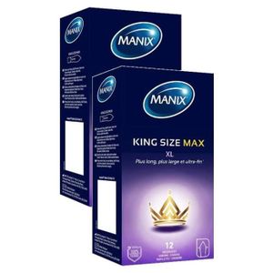 PRÉSERVATIF Lot de 2 Boîtes de 12 Préservatifs King Size Max
