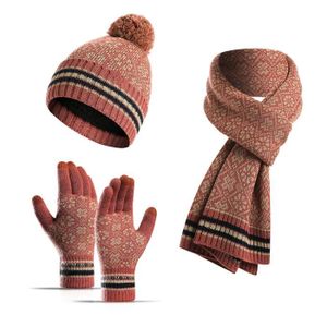 Ensemble De Gants D'écharpe Et De Gants Bonnet En Tricot Bonnet En