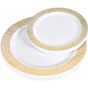Assiette doré Plastique Sabert réutilisable 30 cm