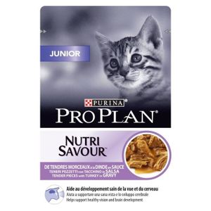 BOITES - PATÉES PRO PLAN Nutrisavour à la dinde - Pochons - Pour chaton - 26x85 g