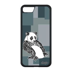 COQUE - BUMPER Coque pour iPhone SE 2020 silicone panda cube carr