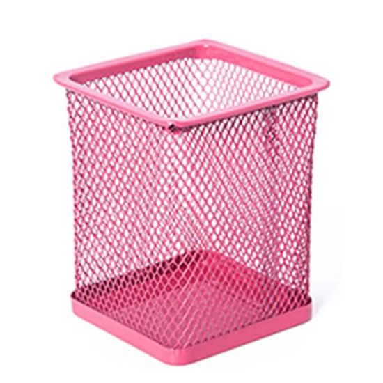 ETUI A STYLO,Round--Porte Crayon De Bureau En Maille Métallique, Boîte