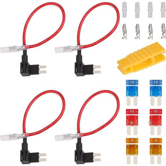 GTIWUNG 6Pcs 32V Add-A-Circuit Fusible Tap Adaptateur, Porte-fusible  Voiture, Adaptateur Porte Standard Fusible Lame, Ajouter Un Circuit Fusible  Robinet Piggy Back Standard Lame Porte-fusible : : Auto et Moto
