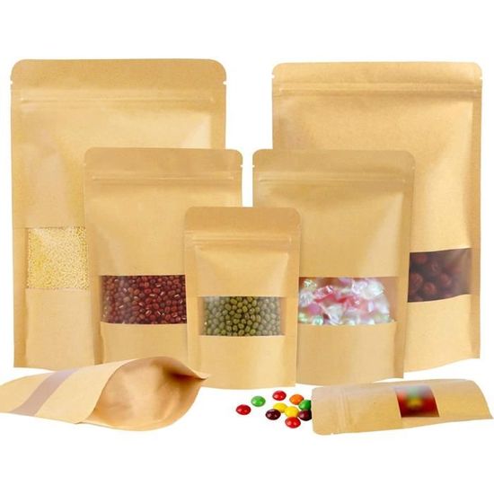 DeinPack - Lot De 50 Sacs En Papier Kraft 32x12x40 Cm - Écologiques Et Compostables - Idéal Pour Emballage Cadeaux