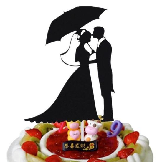 Décoration De Gâteau Mr & Mrs - Couleur Au Choix - Décoration De Gâteau En Acrylique - Support Pour Gâteau De Mariage - Rouge Foncé