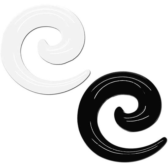 Écarteur (spirale) Pour Oreille Avec Champignon En Acrylique - Diamètre 5 Mm - Noir - Neuf Sans Emballage