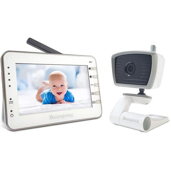 Moonybaby Trust 30 Babyphone moniteur vidéo bébé, vision nocturne, LCD 4,3'', 2,4 GHz, communication bidirectionnelle, berceuses 118