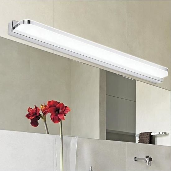 12w 52cm Acrylique LED miroir de courtoisie lampe Chambre salle de bain Toilette Coins arrondis Applique murale Blanc