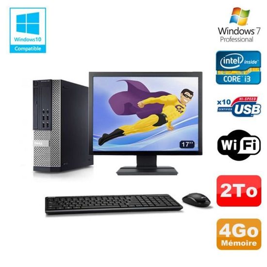 Unité Centrale Dell PC Optiplex 9010 DT i3-3220 3.30GHz 8Go/240Go SSD
