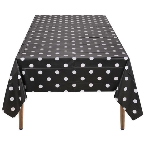 Lot De 6 Nappes à Pois Imperméables - 137x274 Cm - Pour Fête, Anniversaire, Pique-nique, Mariage