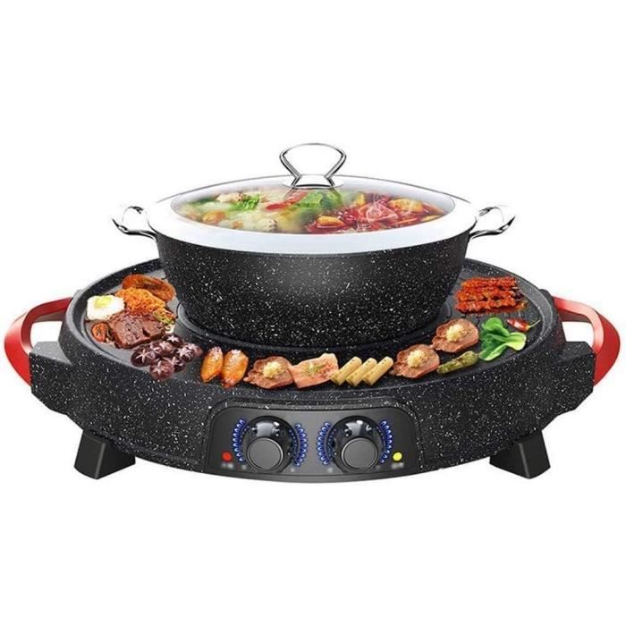 Gril électrique, Barbecue et Hot Pot, Gril de Table et Fondue avec