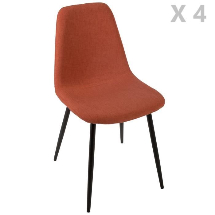 4 Chaises design scandinave Tyka - Orange terracotta