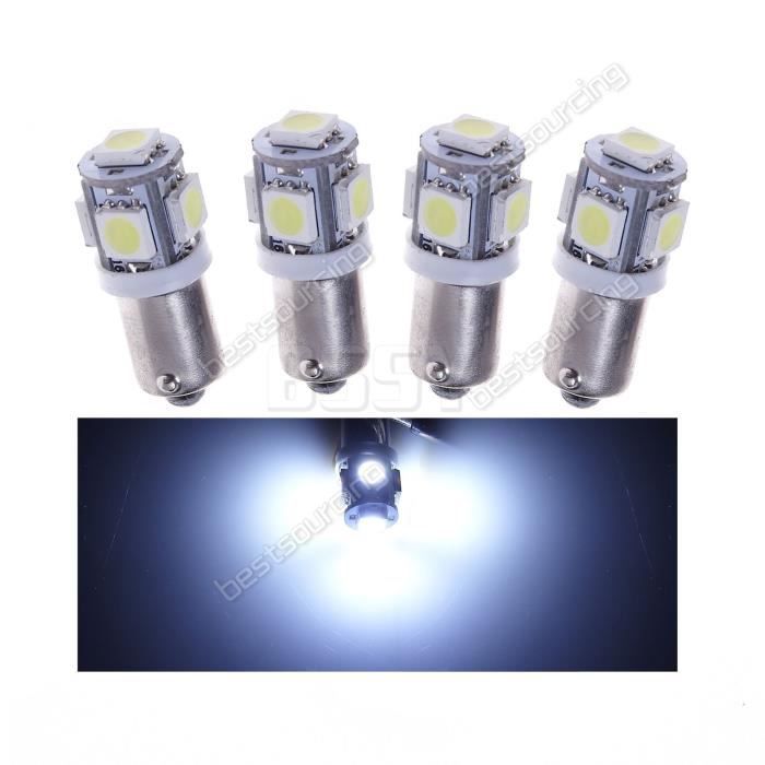 AR 10 Ampoules T4W BA9s 5 SMD 5050 LED DC 12v intérieur lampes LED xenon blanc