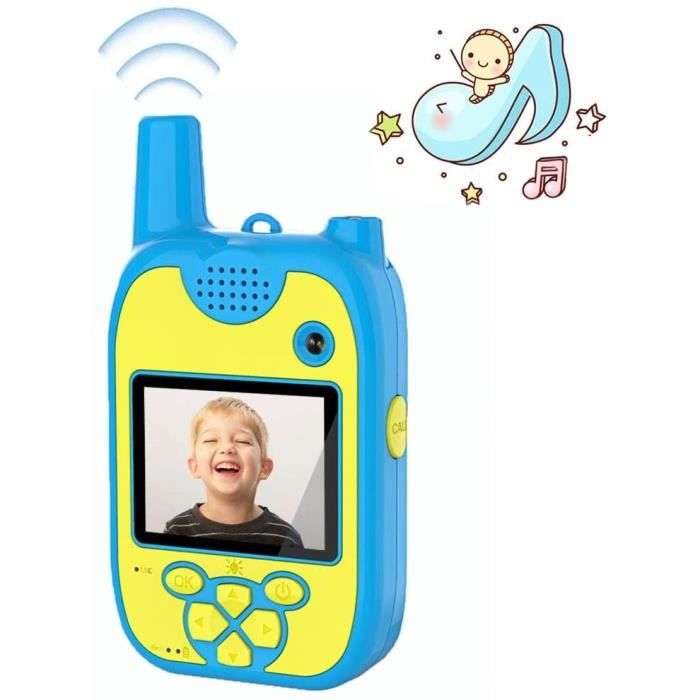 Talkie Walkie Enfants Appareil Photo Enfants 1080P Double Objectif 8 Mégapixels pour Enfants avec Talkie Walkie Rechargeable