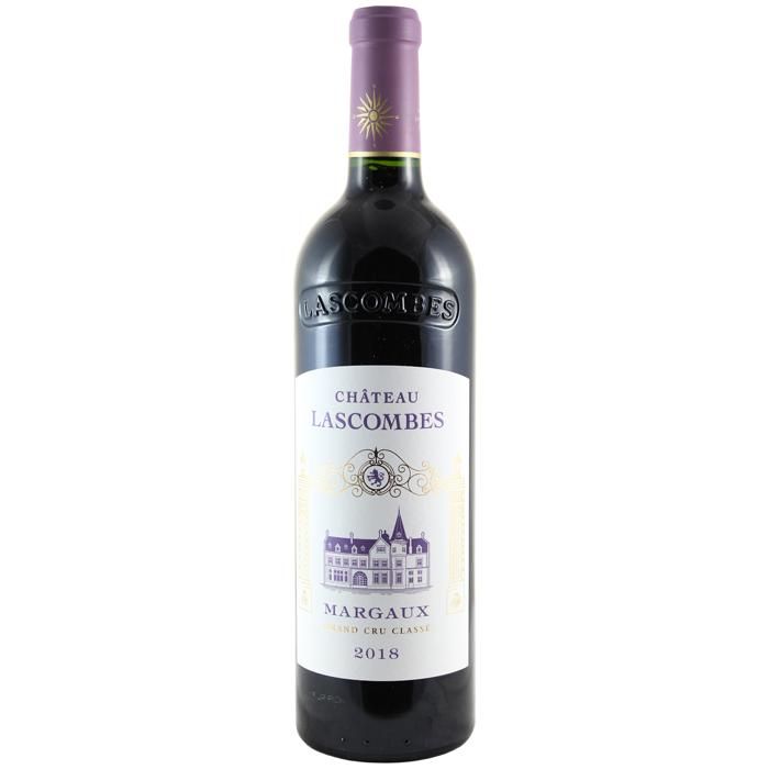 Château Lascombes Rouge 2018 - 75cl - Vin Rouge de Bordeaux - Appellation AOC Margaux - 93-100 Decanter - Cépages Cabernet Sauvignon