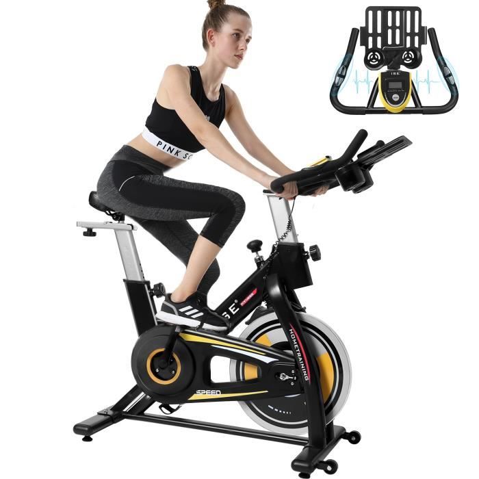 ISE Vélo d'appartement Biking magnetique avec Selle et poignée réglable ,Volant d'inertie de 14 kg SY-7909