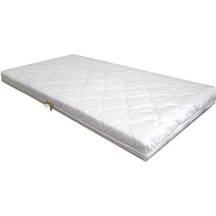 Kinderwelt Bébé Matelas en Mousse Comfort avec Surpiqûres Matelas 60 x 120 Blanc Mousse