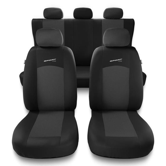 S-G1 Noir Gris - Housses de sieges universelles compatibles avec VW VOLKSWAGEN GOLF 5 6 7 V VI VII PU4725