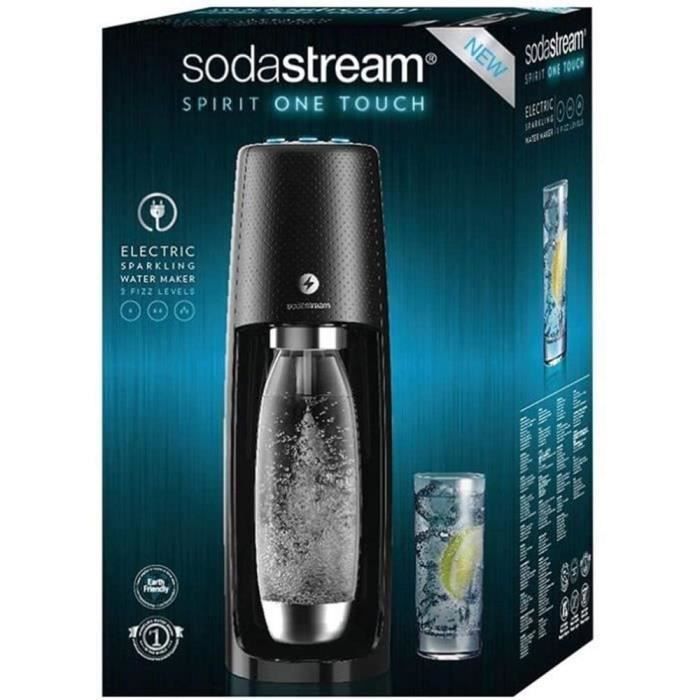 Sodastream Spirit One Touch, Machine électrique à eau pétillante, Noir, Plastique