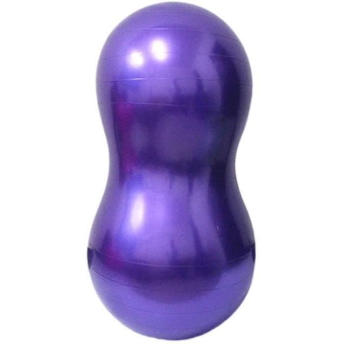 Ballon D’Exercice en Forme de Cacahuète & Pompe - Ballon d’Exercice pour Le Fitness, Le Yoga, l’équilibre, la kinésithérapie（Violet）