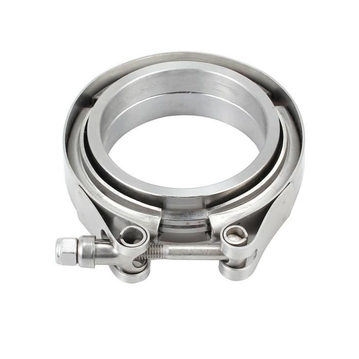 Pince en V pour bande de 63 mm de dia, Collier en acier inoxydable Collier de serrage, pour tuyau d'échappement à bride plate en fer