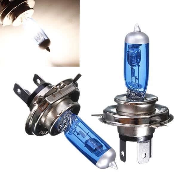 2x H4 P43T 55W Xénon Halogène Phare Lampe Voiture Blanc 6000K 1600LM DC 12V